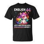 44 Geburtstag Geschenke Frau 44 Jahre Einhorn Party Outfit T-Shirt