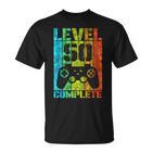 50Th Birthday Man Gamer Level Complete 50 Years T-Shirt