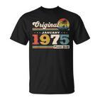 50Th Birthday Man Januaryintage 1975 T-Shirt