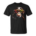 Affe Sonnenbrille Tier Zoo Bunt Kunst Affe T-Shirt