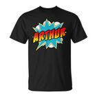 Arthur Name Comic Book Superheroes For Boys T-Shirt