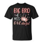 Big Brother Of Miss Onederful 1St Birthday Girl First One-Derful T-Shirt