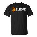 Bitcoin Logo Believeintage Btc Cryptocurrency Trader T-Shirt