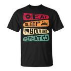 Bouldern Climbing Eat Sleep Boulder Repeat Boulderer T-Shirt