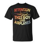 This Boy Likes Planes Aviation Boys T-Shirt