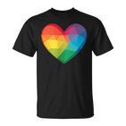 Buntes Herz Regenbogen T-Shirt