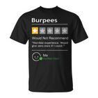 Burpees Would Not Recommend  Workout T-Shirt