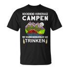 Camping Camping Weekend Forecast Drinking Alcohol Saufen T-Shirt