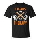 Cigars Are My Therapy Smoker Saying Cigar Smoke Tobacco T-Shirt