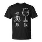 Am Coffee Pm Wine Drink Wine Loveino T-Shirt