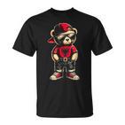 Cool Albanischer Teddybär Albanien Flagge Outfit Street T-Shirt