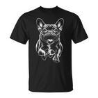 Cute French Bulldog In Run As Cool Portrait T-Shirt