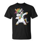 Dabbing Unicorn Costume Rainbow Colourful Carnival Fancy Dress T-Shirt