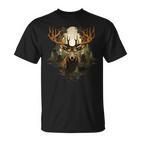 Deer Wildlife Nature Motif Animal Lovers Landscape Forest T-Shirt