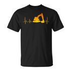 Digger Driver Digger Driver Heartbeat Ecg Heart Rate T-Shirt