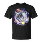 Disco Ball In Space Galaxy Club Retro T-Shirt