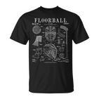 Floorball Player Stick Goalie Sportintage Lacquer Print S T-Shirt