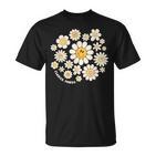 Flower Power Süßes Lächeln Gesichtsblume Happy Face Blumen Mädchen T-Shirt