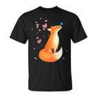 Fox Japanese Cherry Blossom Flowerintage Fox S T-Shirt