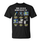 Saying Dinge Die Ich In Der Freizeit Tue Sweden T-Shirt