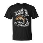 Geboren Zum Angeln Gezwungen Zum Arbeiten Angler T-Shirt