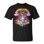 Hail Satan Einhorn Pentagramm 666 Okkult Gothic  T-Shirt