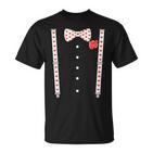 Heart Bow Tie & Bracesalentine's Day Costume Women's T-Shirt