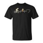 Heartbeat Bicycle Beer Humour Idea Cyclist T-Shirt