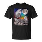 Howling Wolf Otter Moon Galaxy Parody T-Shirt