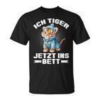 Ich Tiger Jetzt Ins Bett Schlafen Pyjamas Tired Pyjama T-Shirt