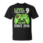 Level 9 Unlocked Awesome 2016Ideospiel 9Th Birthday Boy T-Shirt