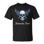 Memento Mori Gothic Skull & Wings  T-Shirt