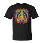 Peace Love Hippie Kostüm Tie Dye 60Er 70Er Jahre T-Shirt