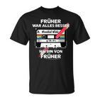 With Pencil Früher War Alles Besser Retro Cassette  T-Shirt