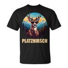 Platzhirsch Beim Wandern Berge T-Shirt