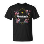 Podologin With Heart Flowers Thank You Farewell Needs Podiatry T-Shirt