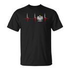 Polska Eagle Pole Heartbeat Ecg Pulse Polish Pride T-Shirt