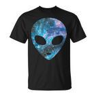 Psychedelic Alien Head Cosmic Galaxy Trippy Outer Space  T-Shirt