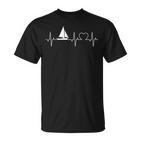 Sailing Boat Heartbeat Sailing Ecg Catamaran Skipper Sailer T-Shirt