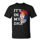 With Serbian Flag Es Ist In My Dna Serbe Genetic T-Shirt