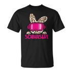 Ski Haserl Skifahrerin Oder Pistenbunny Mit Leoprint T-Shirt