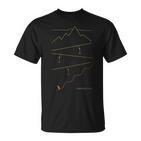 Ski One Line Line Skiing Modern Mountain Ski Top T-Shirt