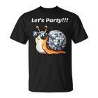 Snail's Disco Lover Groovy Party Snail With Disco Ball T-Shirt