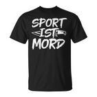 Sport Ist Mord Anti Unsporty Knife Lazy Retro  T-Shirt