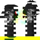 Tropical Bird Rainforest Jungle Green Flowers T-Shirt