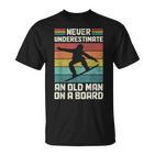 Never Underestimate An Old Man On A Snowboard intage T-Shirt