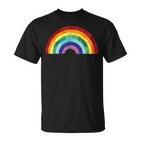 Vintage Rainbow With Beautiful Colourful Colours Love Peace T-Shirt