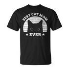 Women's Best Cat Mum And Cat Mummy Ever Retro  T-Shirt