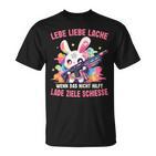 Women's Lebe Liebe Lache Wenn Das Nicht Hilft Laden Ziele Shooting T-Shirt