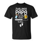 Zwillingspapa 2025 Loading Werdender Papa Announcement T-Shirt